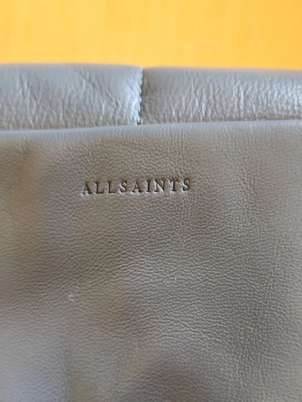 ALLSAINTS Gray Leather Padded Bag